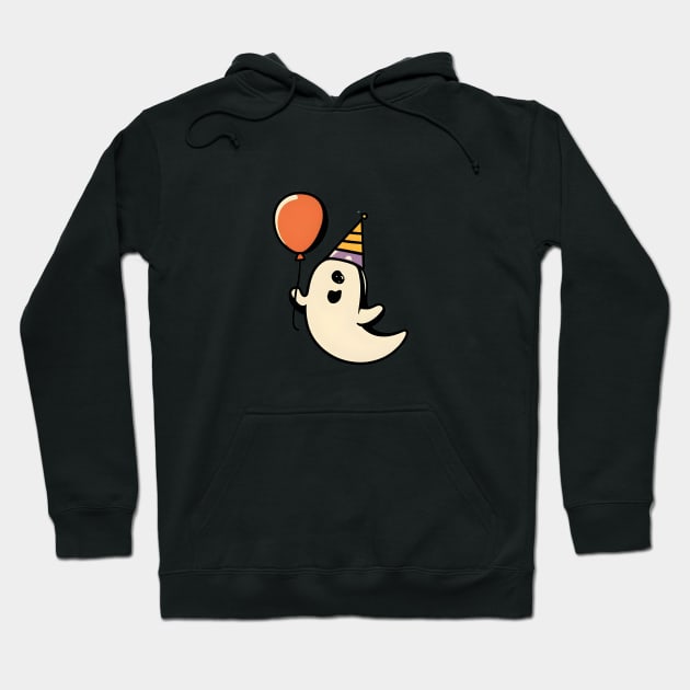 Funny ghost holding ballon retro Hoodie by Aldrvnd